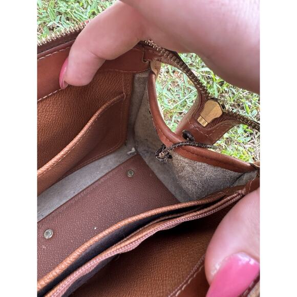 Vintage Dooney & Bourke AWL Satchel Doctor Bag Brown Leather British Tan W STRAP - Picture 14 of 16